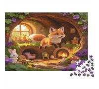 Zorro del Bosque Puzzle de 1000 Piezas Papel para Adultos Escena de Habitación Fantasía Puzzle para Toda la Familia Relajación Regalo Hogar 38x26cm/1000pcs