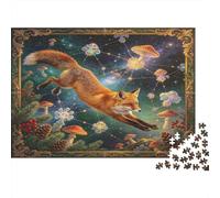 Zorro del Bosque Puzzle de 1000 Piezas Papel para Adultos Escenario de Hongos Fantásticos Juego de Puzzle para Toda la Familia Decoración Hogar Regalo 38x26cm/1000pcs