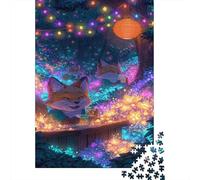 Zorro del Bosque Puzzle para Adultos Puzzle de 1000 Piezas Luz Nocturna Relajación Decoración Regalo 52x38cm/1000pcs