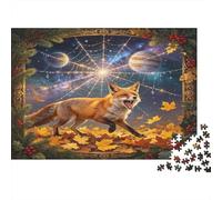 Zorro del Bosque Puzzle para Adultos Puzzle de 1000 Piezas Papel Cielo Estrellado Mágico Juego de Puzzle 1000 Piezas Relajación Hogar Regalo 52x38cm/1000pcs
