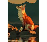 Zorro Diamond Painting, Animal 5D Diamond Painting Adultos, DIY Kit Manualidades Adultos, DIY Punto de Cruz Cuadro Diamante, Primavera Regalo, Pintura de Diamante Kits, Home Decoration, 40x50cm R-9704