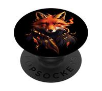 Zorro Divertido Zorro Arte Amante De Los Animales Salvajes PopSockets PopGrip Adhesivo