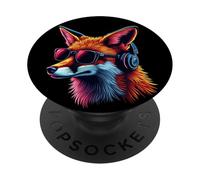 Zorro Divertido Zorro Arte Amante De Los Animales Salvajes PopSockets PopGrip Adhesivo