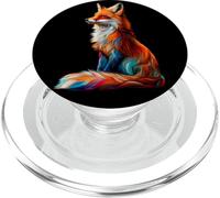 Zorro Divertido Zorro Arte Amante De Los Animales Salvajes PopSockets PopGrip para MagSafe