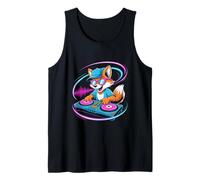 Zorro Dj En Acción Con Música Vibrante Camiseta sin Mangas
