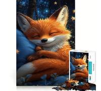 Zorro durmiendo en el Bosque, Rompecabezas de 1000 Piezas para Adultos, Regalo para ejercitar la Mente, Juguete Divertido y silencioso, diseño para armar, 38x26cm
