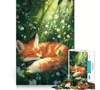 Zorro durmiendo en el Bosque, Rompecabezas de 1000 Piezas para Adultos, Regalo para ejercitar la Mente, Juguete para Relajarse, Arte para armar, Regalo Memorable 50x75cm
