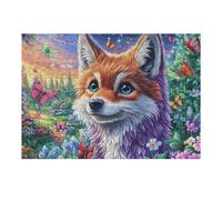 Zorro en Bosque de Galaxia Puzzle 300 Piezas Obra De Arte 3D Realista Rompecabezas para Hombres Y Mujeres Desafío Intelectual Estera Portátil DIY Moderno 300 PCS