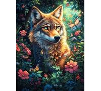 Zorro en un Bosque mágico Rompecabezas 500 Piezas Cartón Grueso para Parejas Sueño Mágico de Ciencia Ficción Estimulación Mental Actividad Días Libres Decoración Hogar 500 PCS