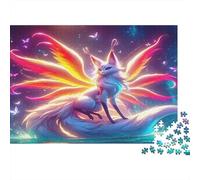 Zorro Fantasía Nueve Colas Puzzle de 1000 Piezas Puzzle para Adultos Estilo Artístico de Ensueño Papel Relajación Concentración Interacción Familiar Decoración Regalo 70x50cm/1000pcs