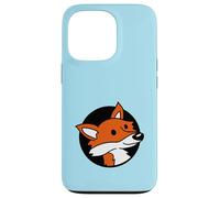 Zorro Fresco Rojo en un Agujero Animal Salvaje Mirada Cara Cabeza Dibujos Animados Carcasa para iPhone 13 Pro