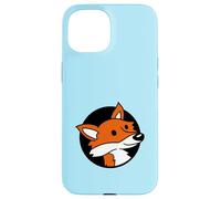 Zorro Fresco Rojo en un Agujero Animal Salvaje Mirada Cara Cabeza Dibujos Animados Carcasa para iPhone 15