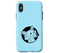 Zorro Fresco Rojo en un Agujero Animal Salvaje Mirada Cara Cabeza Dibujos Animados Carcasa para iPhone X/XS