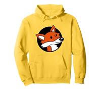 Zorro Fresco Rojo en un Agujero Animal Salvaje Mirada Cara Cabeza Dibujos Animados Sudadera con Capucha