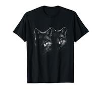 Zorro Gemelo con Sombras de Vida Silvestre Nocturna espíritu Camiseta