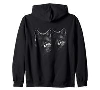 Zorro Gemelo con Sombras de Vida Silvestre Nocturna espíritu Sudadera con Capucha