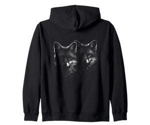 Zorro Gemelo con Sombras de Vida Silvestre Nocturna espíritu Sudadera con Capucha