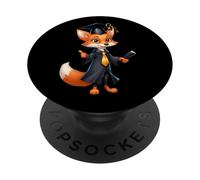 Zorro graduado - Diseño adorable con diploma PopSockets PopGrip Adhesivo