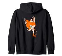 Zorro Juguetón Ilustración de Caricatura Sudadera con Capucha