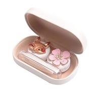 Zorro lindo Blanco Caja de lentes de contacto Caja de contenedor titular Soak Storage Eyecare Kit, B11