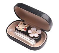 Zorro lindo Negro Caja de lentes de contacto Caja de contenedor titular Soak Storage Eyecare Kit, B12