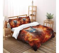 Zorro Llama Funda Edredon 3 Piezas con Impresión En 3D Magic StarryAnimal con Funda Almohada Double（200x200cm） 100% Microfibra Juego De Cama para para Niñosy Hombres