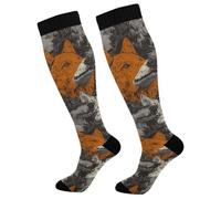 Zorro Lobo Vintage Calcetines De Viaje 50Cm Adultos Calcetines Altos Largos Vuelos Medias Para Fitness Senderismo Salud
