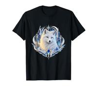 Zorro nevado con Portal Decorativo de Cristal Camiseta