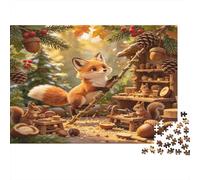 Zorro Pequeño Adorable Puzzle de 1000 Piezas Papel para Adultos Escena del Bosque Juego de Puzzle 1000 Piezas Relajación Hogar 52x38cm/1000pcs