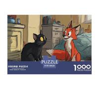 Zorro Puzzle 1000 Piezas Juego de Reto Adultos y niños Black Gato Puzzle Imposible Juego Educativo Regalo de decoración para el hogar 38x26cm