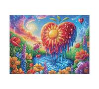 Zorro Rojo al Pie del Bosque Puzzle 500 Piezas Cartón Blanco Premium para Expertos Edificio Atardecer y Calle Tiempo Ocio En Casa Relajación Mental para Enmarcar 500 PCS