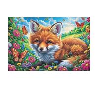 Zorro Rojo en el Cantero de Flores Rompecabezas 1000 Piezas Cartón Resistente para Mayores Desarrollo Lógica Entretenimiento Toda La Familia Decoración Salón Reyes Magos 1000 PCS