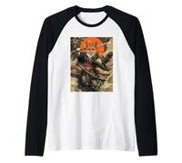 Zorro Samurai Japonés Kanagawa Ola Zorros Graciosos Camiseta Manga Raglan