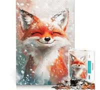 Zorro Sonriente en la Nieve, Rompecabezas de 1000 Piezas para Adolescentes, Juguete para ejercitar la Mente, relajación Mental, diseño, Montaje, Lista de Deseos de Papá Noel 50x75cm