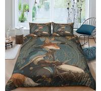 Zorro Wizard Playing Drums in The Middle of The Forest Juego De Ropa De Cama, Funda Nórdica De Impresión 3D Microfibra para Niño Niña Double（200x200cm）