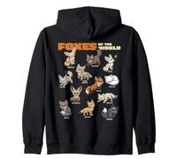 Zorros De Dibujos Animados del Mundo Razas Animales Amante Sudadera con Capucha