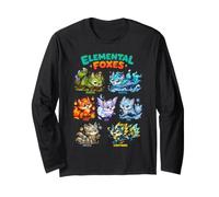 Zorros Elementales Tierra Fuego Agua Hielo Kawaii Zorro Peludo Manga Larga