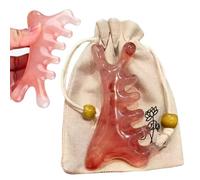 ZORTVUL 1 Pieza Peine Gua Sha 4 En 1 Peine De Masaje De Meridianos Para Ojos, Nariz, Cara, Cuello & Rascador Con Bolsa De Almacenamiento (Rosa