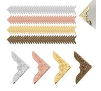 ZORTVUL 120 Piezas Esquina De Libro, Protectores De Esquina De Metal, Protector De Esquina De Libro, Retro Protector De Esquinas De Libro De Metal, Para Álbumes Fotos