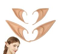 ZORTVUL 2 Pares Orejas De Elfo Cosplay, Orejas Puntiagudas De Látex Suave Con Aspecto Realista, Ideales Para Cosplay, Carnaval, Halloween, Fiestas De Disfraces Y Escenario, Marrón (Cortas Y Largas)