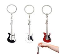 ZORTVUL 3 Piezas Guitarra Rock Guitarra Eléctrica Música Bajo Llavero, Instrumento Musical Llavero, Llavero Guitarra Eléctrica Música Colgante Para Decoración Regalo