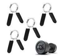 ZORTVUL Abrazaderas Para Mancuernas - Pack 4 Unidades Para Barras De 25Mm - Pinza De Resorte Mancuerna - Collares De Resorte - Para Pesas, Barras, Discos - Crossfit, Gimnasio, Gym