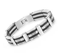 Zoruam - Pulsera para hombre de plata, pulsera para adolescentes, para hombres, niños, acero inoxidable, 8,3 in/21 cm, regalo para papá hijo y hermano marido, talla única, Acero inoxidable