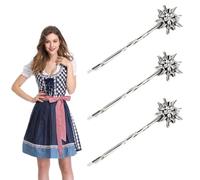 ZORVUJI Juego de 3 Horquillas Edelweiss para el Oktoberfest, Accesorios para el Cabello y Trajes Típicos Dirndl