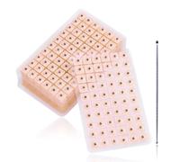 ZORVUJI Lote de 600 parches de acupuntura para oídos, para acupuntura de oído, lápiz de acupresión de acero inoxidable, estimulación meridiana, acupresión para el cuidado de cicatrices y relajación