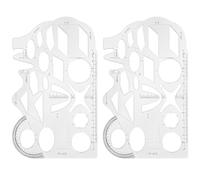 ZORVUJI Regla Geométrica Multifuncional, Regla de Dibujo Flexible de Plástico, Plantilla de Dibujo Multiusos, Herramienta de Medición para Oficina y Escuela (Transparente)