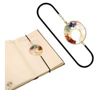 ZORVYN 1 Pieza Marca Páginas Elástico Cristal Chakra Piedra Curativa Vintage Metal Hecho a Mano Árbol de la Vida para Amantes de los Libros, Cuadernos y Diarios