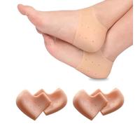 ZORVYN 4 PCS Protectores de Talón de Silicona, Almohadillas de Gel Suave para Dolor de Talón, Fascitis Plantar, Tendón de Aquiles Agrietado y Seco, Cojines de Gel Reutilizables