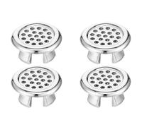 ZORVYN 4 Piezas Cubierta de Desagüe para Lavabo, Anillo de Rebose para Lavamanos, Tapón de Rebose Redondo Galvanizado, Decoración para Desagüe (para Baño Cocina Fregadero)