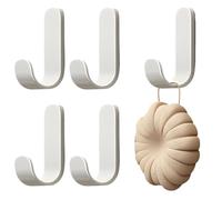 ZORVYN 5 Ganchos Adhesivos Resistentes Extra Fuertes para Pared, Ganchos Adhesivos Pequeños para Baño, Sala, Oficina y Cocina, Colgadores Sin Taladro para Llaves y Toallas